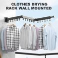 thumbnail image 1 of CNKOO Clothes Drying Rack 2/3 Fold Collapsible Clothes Hanger Wall-Mounted Retractable Laundry Drying Rack with Extension Rod fo, 1 of 9