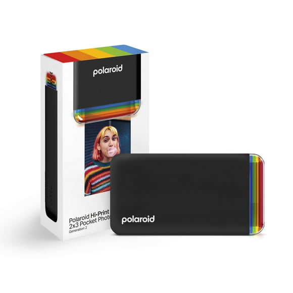Polaroid Hi-Print 2nd Generation - Impresora portátil 2x3 conectada Bluetooth, Impresora de sublimación, Color Negro