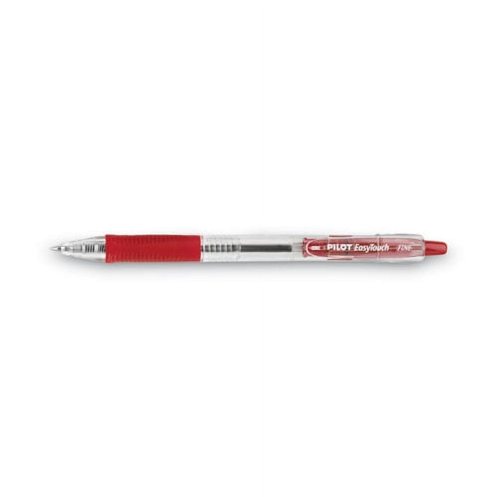 Easytouch Ballpoint Pen, Retractable, Fine 0.7 Mm, Red Ink, Clear Barrel, Dozen | Bundle of 2 Dozen