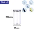 thumbnail image 3 of 5 tarros de plástico transparente de 100 ml a 420 ml con tapas de aluminio, cilindros rectos rellenables, contenedores para carga seca, frutos secos, dulces, mermeladas, 3 of 5