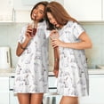 thumbnail image 4 of Yiaed Rabbit Eating Print Women's Loose-Fit Short Sleeve Nightgown, Soft and Comfortable Sleep Dress for Relaxation and Sleepwear, 4 of 6