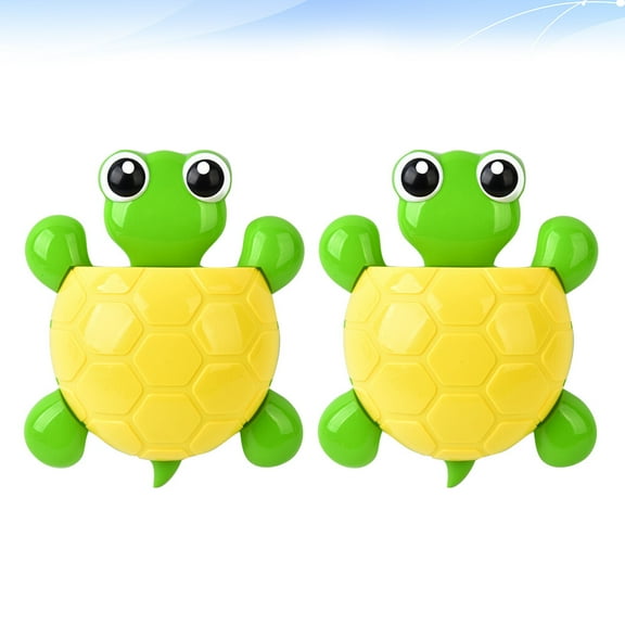 Masteelf Cute Yellow Plastic Toothbrush Holder Stand for Bathroom Storage 2pcs Washstand Organizer