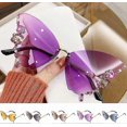 thumbnail image 4 of Fashion Diamond Butterfly Sunglasses For Womens, 2023 Summer Ladies Novelty Color Butterfly Shape Glasses, 4 of 5