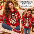 thumbnail image 2 of VOUZZA Unisex Christmas Pet Pouch Hoodie, Holiday Elf and Snowflakes Long Sleeve Sweatshirt Pullover with Round Front Puppy Pocket for Small Dogs and Cats, 2 of 5