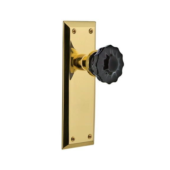 Nostalgic Warehouse Nykcrb_Psg_238_Nk New York Solid Brass Rose Passage Door Knob Set -