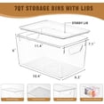 thumbnail image 2 of 6 Pack  Storage Bins with Lids, Stackable Plastic Containers for Home Office Organization, 2 of 7