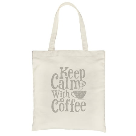 Shoulder Natural - Keep Calm Coffee Natural Canvas Shoulder Bag