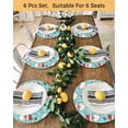 thumbnail image 4 of 15 Inch Round Placemats Set of 6, Merry Christmas Non Slip Heat Insulation PP Table Mats, Santa Claus Xmas Winter Leaves Snowflake Blue Washable Place Mats for Kitchen Dining Party Table Decor, 4 of 7