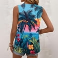 thumbnail image 4 of Bbyeadc Tank Tops for Women Hawaiian Tropical Print Sleeveless Tank Loose Shirt Casual Spring Summer Everyday Wear,Blue (L), 4 of 4