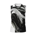 thumbnail image 6 of Picia Fluid Black White Paint Swirls mens Cotton Tank Undershirts , Moisture-wicking Ribbed Tanks, Lightweight Cotton Tank Undershirts-Large, 6 of 8