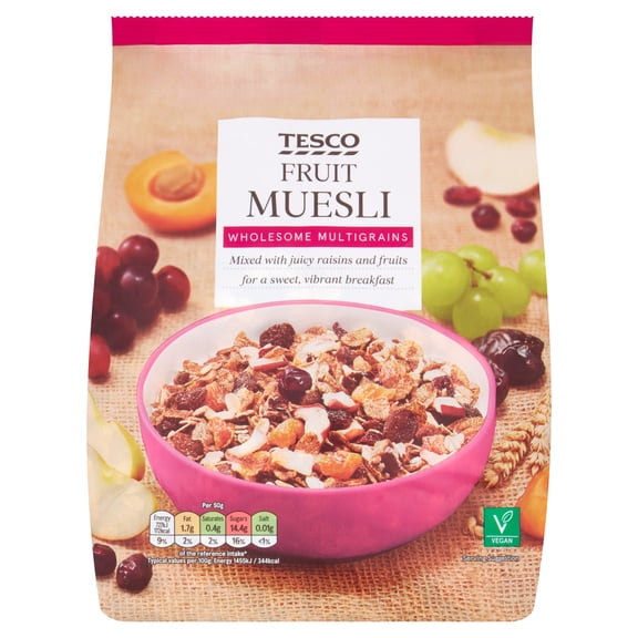 Tesco Fruit Muesli 750G, Imported from Britain