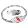 thumbnail image 1 of MedicEngraved Stainless Steel Custom Medical Alert Bracelet - 5mm Curb Link, 1 of 8