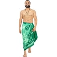 thumbnail image 3 of HAPPY BAY Men's Pareo Standard Surfing Dashiki Sarong Full Beach Wrap One Size Floral, Green Summer Vacation Aloha, 3 of 4
