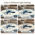 thumbnail image 7 of ODIKA 2'x3' Washable Accent Rug Circle Vintage Nautical Octopus Maritime Wave Border Compass for Bedroom, Nursery, RV, Pet Friendly, Bedside Mat, 7 of 7