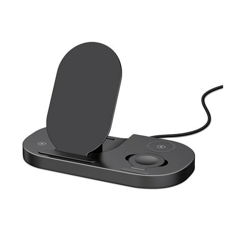 

Convenient Charging Solution for Multiple Devices: Wireless Charging Stand for iPhone Phone Headset and Watch，black