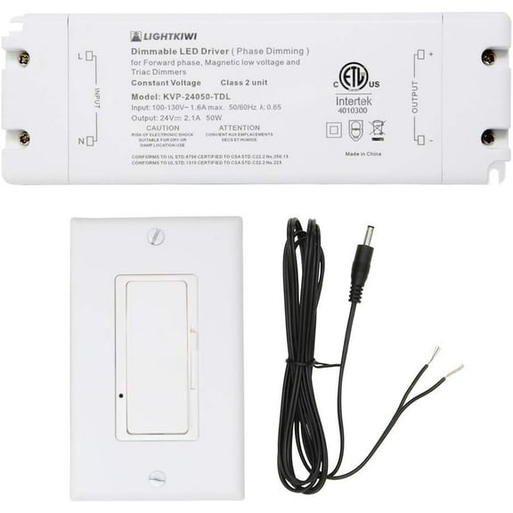 Lightkiwi Q8114 Hardwire Kit, Direct Wire for 24VDC LED Under Cabinet Lighting - 50 Watt