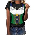 thumbnail image 2 of Pompotops Blouse Décontractée Mode Femme Imprimé Oktoberfest Col Rond T-Shirt Blouse Imprimée Tee Liquidation, 2 of 5