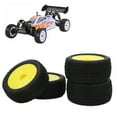 thumbnail image 4 of RC Wheel Tires, Abrasion Resistant RC Rubber Tires Yellow 4Pcs  For 1/10 Off Road Vehicles, 4 of 8