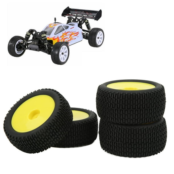Neumáticos Para Coche Todoterreno RC, Conducción Flexible, Neumáticos De Goma RC De 4 Piezas, Amortiguación Fuerte Para Vehículos Todoterreno 1/10