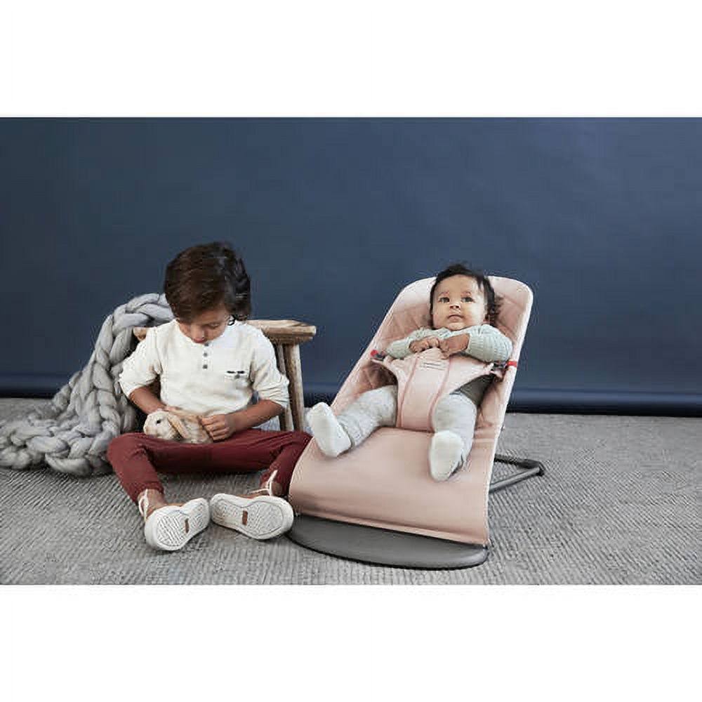 BabyBjorn Bouncer Bliss, Dark Gray Frame, Cotton, Classic Quilt, Dusty Pink - image 2 of 9