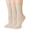 thumbnail image 6 of TZYDMN Womens Ruffle Ankle Socks Fashion Breathable Solid Color Turn-Cuff Cute Girls Socks 3 Pairs, 6 of 6