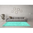 thumbnail image 3 of Ahgly Company Machine Washable Indoor Rectangle Persian Turquoise Blue Traditional Area Rugs, 8' x 10', 3 of 4