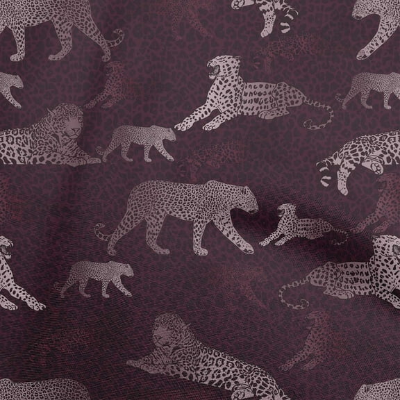 oneOone Polyester Spandex Wine Purple Fabric Animal Diy Clothing Quilting Fabric Print Fabric By Yard 56 Inch Wide