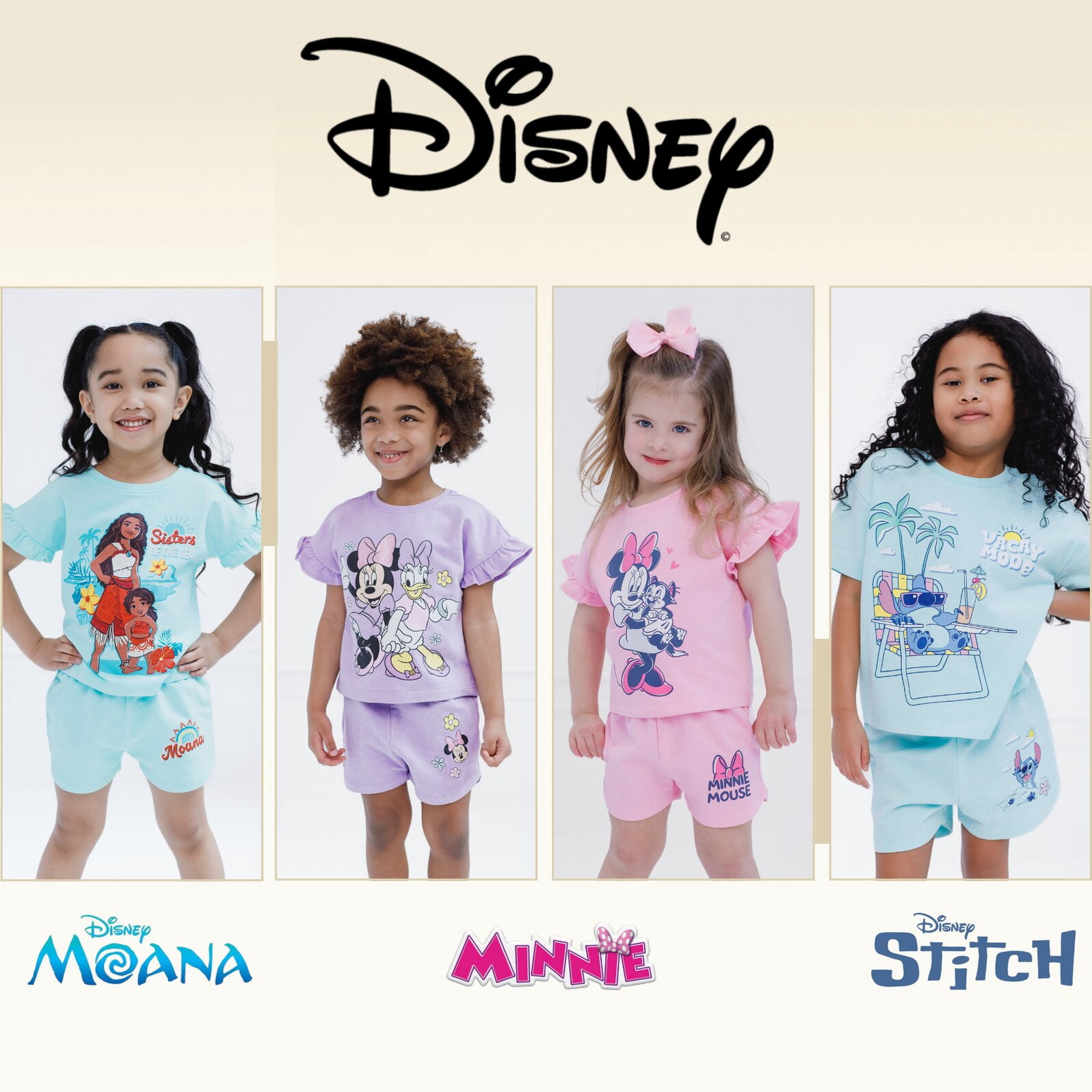 Disney Lilo & Stitch Big Girls' Short Sleeve Graphic T-Shirt and French Terry Shorts Set Light Blue Optic Wash Stitch