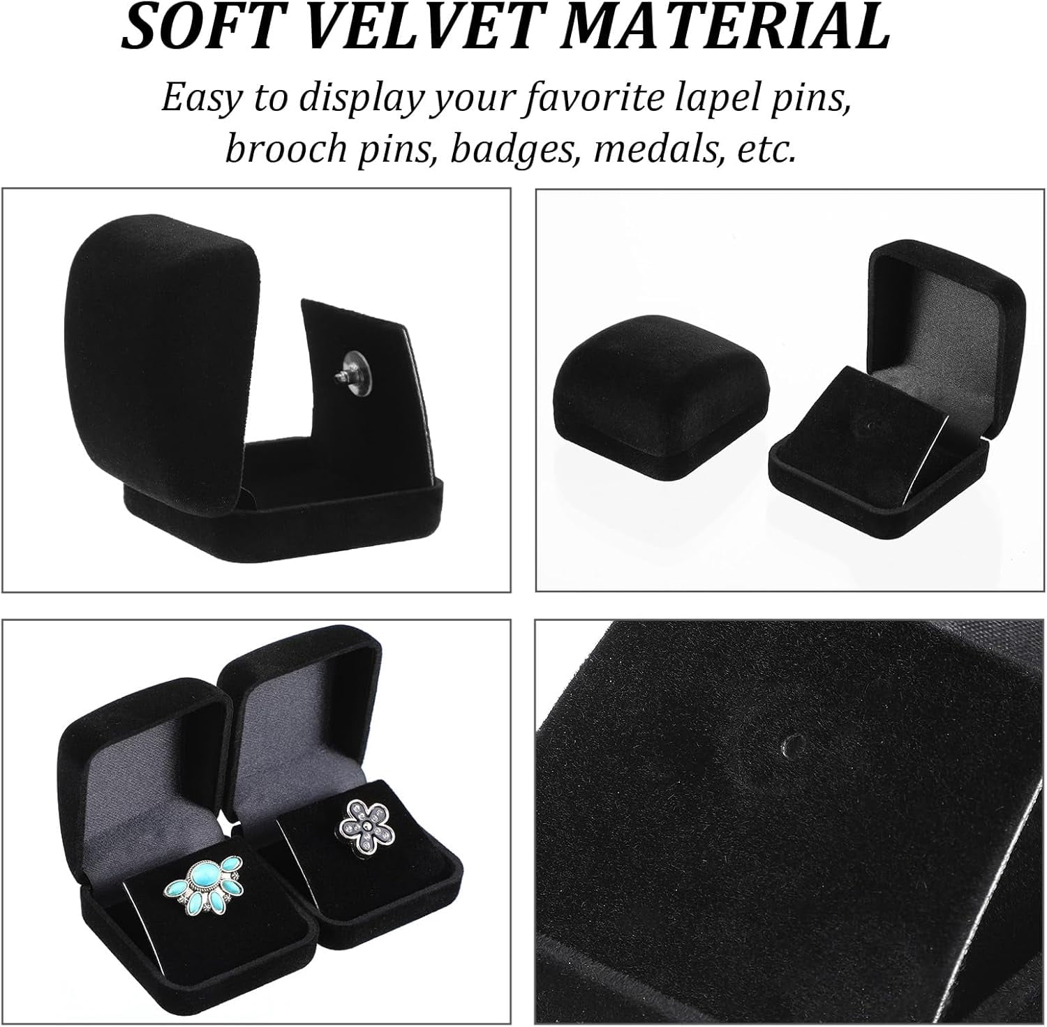 12 Pcs Black Velvet Challenge Coin Presentation Display Box Velvet Gift Box Single Lapel Badge Display Holders with Stereo Display Cardboard for Christmas Wedding Engagement Birthday Anniversary