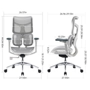 SIHOO Doro S100 Ergonomic Office Chair - with Dual Dynamic Lumbar Support, 5-Level Adjustable Backrest, 4D Coordinated Armrests, 135-degree Max. Recline Angle White