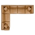 thumbnail image 3 of Modway Commix 6-Piece Down Filled Overstuffed Vegan Leather Sectional Sofa in Tan, 3 of 10