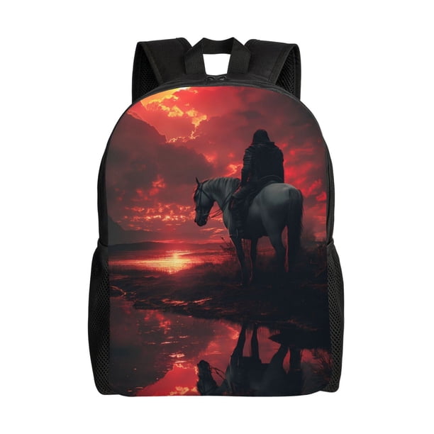 Fotbe Lone Rider Under Red Sky Mochila de Viaje para Laptop, Mochila Ejecutiva Delgada y Resistente 15.6"