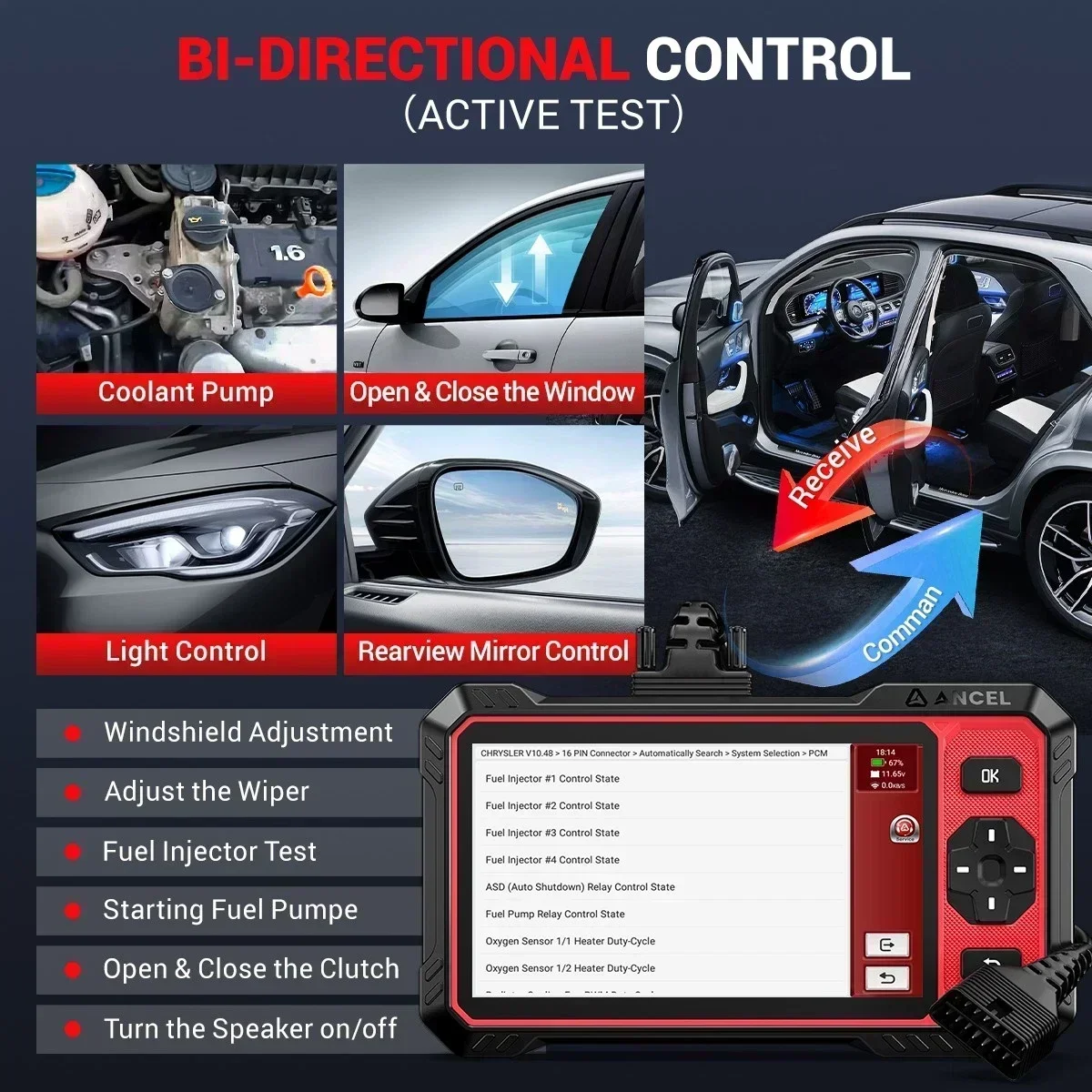 [Second Hand]ANCEL DS410 Lite Full System Car OBD2 Scanner Bi-directional