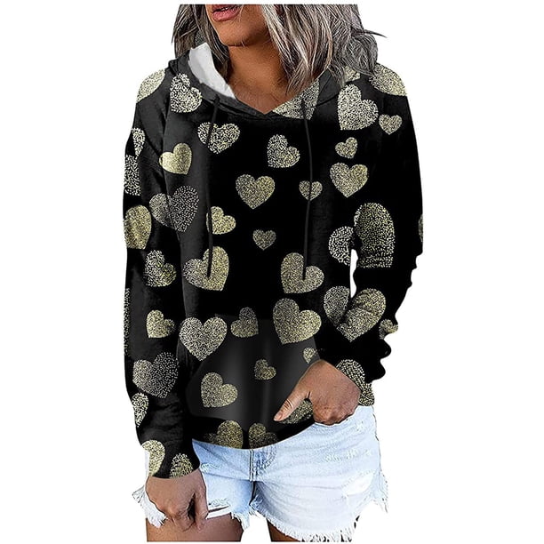 Sudaderas con capucha y cuello vuelto para mujer, sudaderas con estampado de manga larga, suéteres, Tops con cordón Fridja czfsfas5641