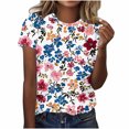thumbnail image 2 of TOPUUTP Casual Tops for Women Under $5 Loose Business Casual Work Basic Tees Round Neck Blouses Trendy Summer Short Sleeve T-shirts Summer Tops XL, 2 of 5