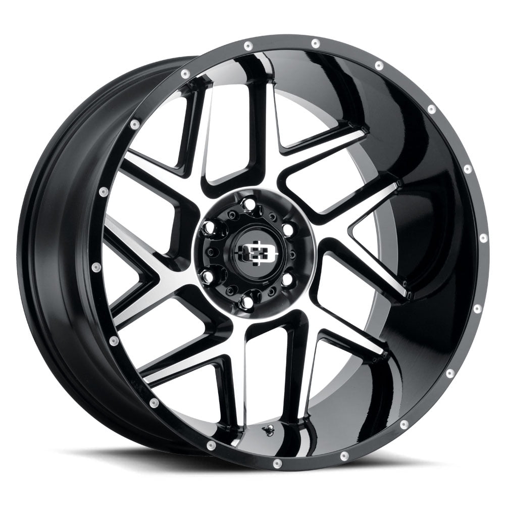22" Vision Sliver 360 Gloss Black Machined Face Wheel 22x12 6x5.5 57mm Lifted Truck Rim