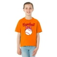 thumbnail image 2 of Wild Bobby, Cute Baseball Ribbon Gift Sports Girls Graphic Youth T-Shirt, Orange, Medium, 2 of 3