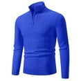 thumbnail image 2 of LOVZFMLL Men's Sweaters, Classic Solid Color Turtleneck Ribbed Pullover, Casual Fashion Basic Half-Zip Layering Shirt, Warm Winter Tops, Fall Clothes, 2 of 9