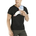 thumbnail image 2 of amropi Men's Baby Carrier Soothe V Neck Short Sleeve Kangaroo T Shirt Black,M, 2 of 6