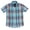 1032 - Sky Blue / Red / Navy & Orange Gradient, variant on Boys Casual Plaid Checkered Short Sleeve Button Down Shirt