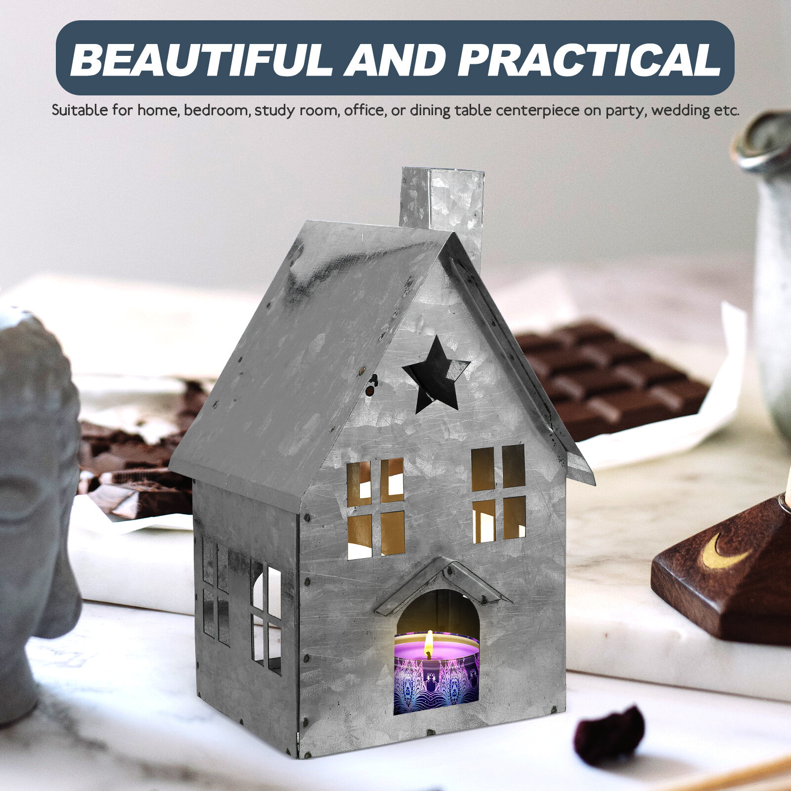 House Shaped Candle Holder Iron Art Tealight Holder Candle Holder