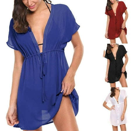Women's Fashion Bathing Suit Cover Ups Chiffon Bikini Swim Cover Up Swimwear Tunic
