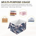 thumbnail image 6 of Yayeee Collapsible Storage Bin with Lid Fabric Closet Decorative Basket with Handles, Black Stripes, 6 of 7