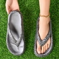 thumbnail image 4 of Slippers for Women,Flip Flop Clip Foot Non Outdoor Summer Soft Soled Bathroom Couples Wear Sandals Casual Thick Soled Sandals,Womens Slippers,Grey,6.5, 4 of 4