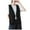 Black, variant on Women Vest Sleeveless V Neck Tie Clasp Polyester Vintage Layering Daily Wear