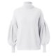 thumbnail image 2 of Gibobby SuéTer Mujer Invierno de cuello para mujer, manga larga de murciélago, dobladillo asimétrico, suéter informal, tops de punto(Blanco,G), 2 of 5