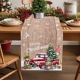 thumbnail image 5 of Christmas Table Runner Merry Christmas Gnome Table Runners Xmas Trees Truck Wood Grain Cotton Linen Dresser Scarf Kitchen Dining Table Decor for Christmas Holiday Party Decor 13x90 Inch, 5 of 9