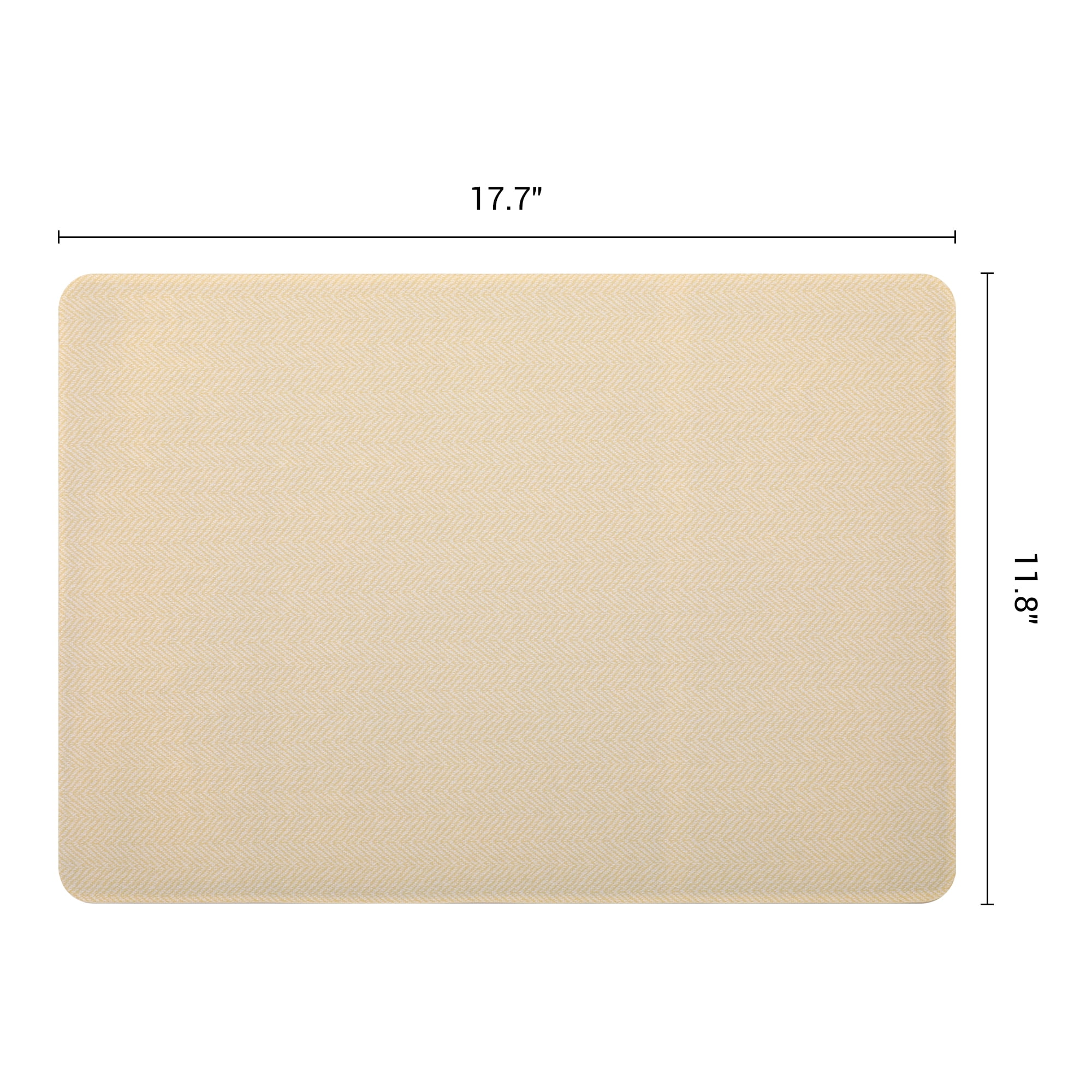 Unique Bargains 4pcs Faux Leather Washable Placemats Beige/Blue 17.7"x11.8"