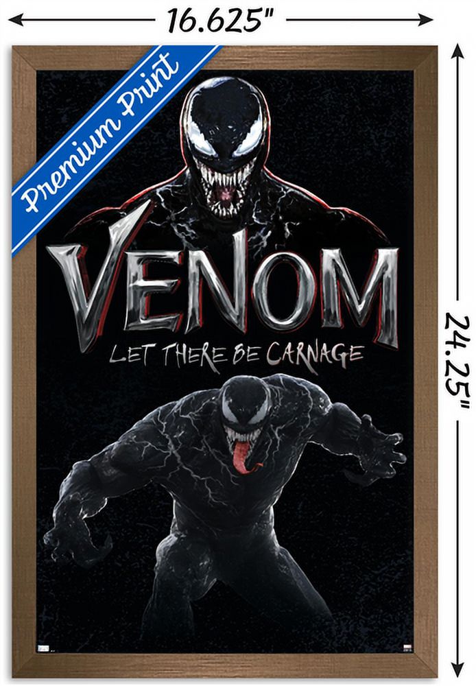 Marvel Venom: Let There be Carnage - Attack Wall Poster, 14.725" x 22.375", Framed