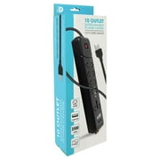 Digital Energy 15-ft Heavy Duty 10-Outlet Surge Protector Power Strip, Black